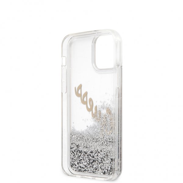 Guess iPhone 12 Mini Kuori Liquid Glitter Vintage Silver