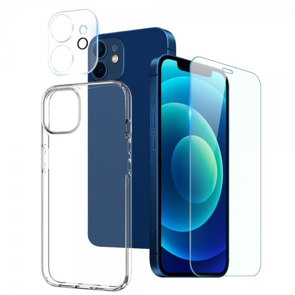 Northjo iPhone 12 Mini Kuori, jossa näytönsuoja ja kameransuoja 3-in-1