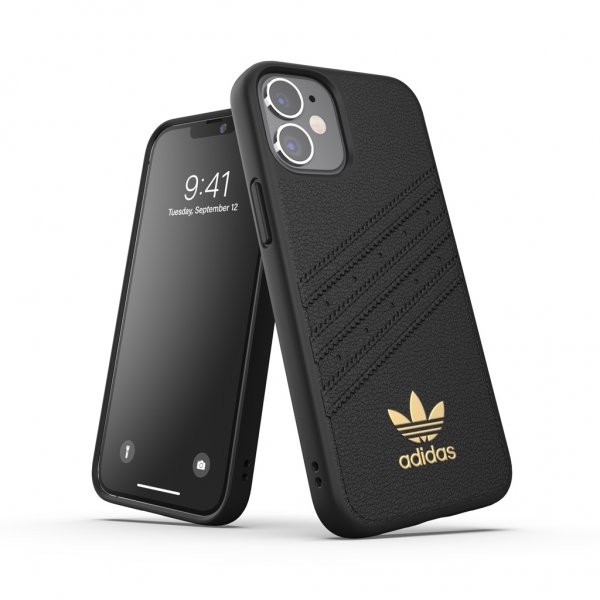 Adidas iPhone 12 Mini Kuori Moulded Case PU Premium Musta