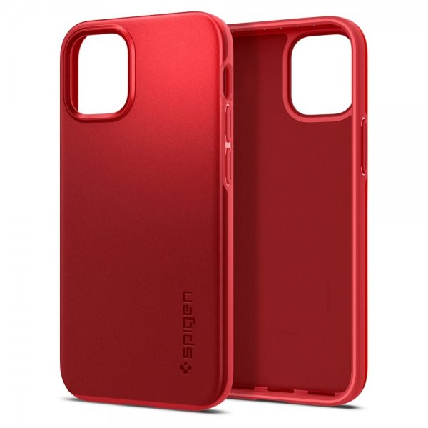 Spigen iPhone 12 Mini Kuori Thin Fit Punainen