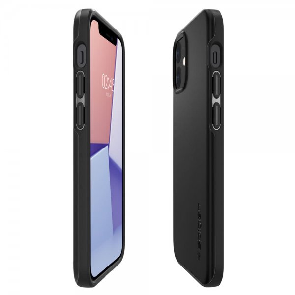 Spigen iPhone 12 Mini Thin Fit -kuori, musta