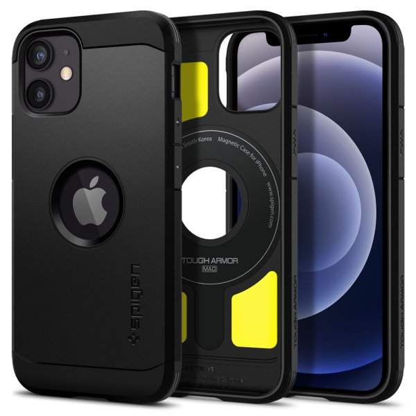 Spigen iPhone 12 Mini Kuori Tough Armor Mag Musta