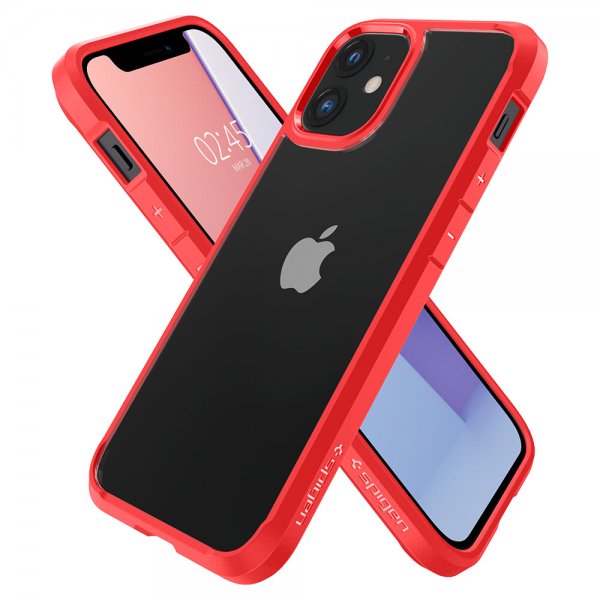 Spigen iPhone 12 Mini -suojakuori Ultra Hybrid Punainen
