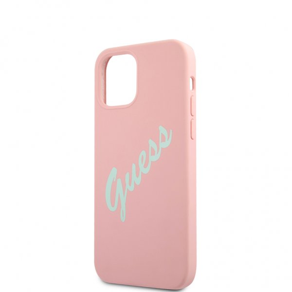 Guess iPhone 12 Mini Kuori Vintage Silicone Pink