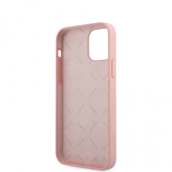 Guess iPhone 12 Mini Kuori Vintage Silicone Pink