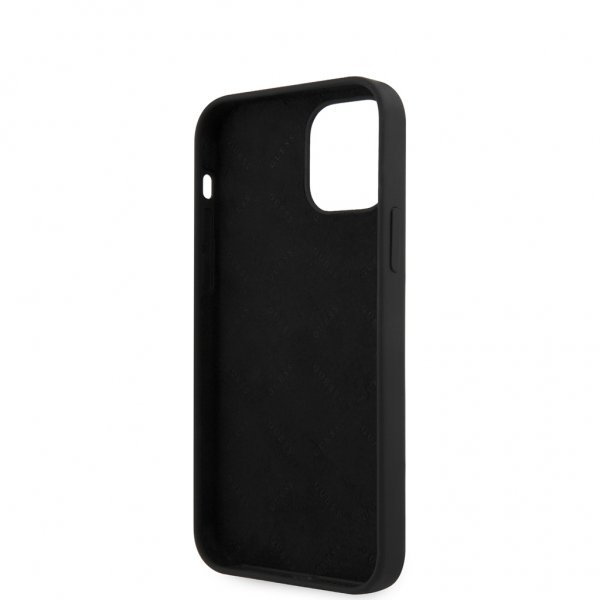 Guess iPhone 12 Mini Kuori Vintage Silicone Musta