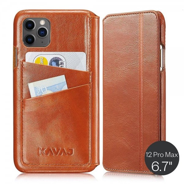 KAVAJ iPhone 12 Pro Max -suojakotelo Dallas Ruskea