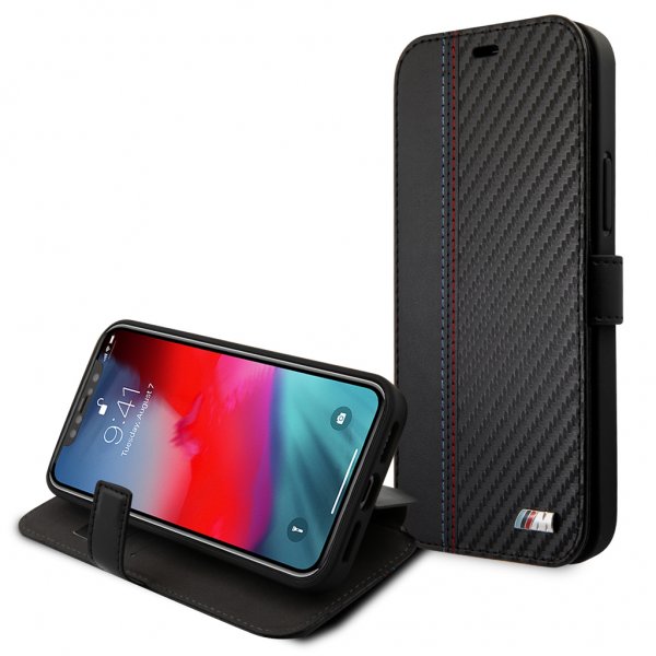 BMW iPhone 12 Pro Max Dynamic Carbon -kuori, musta