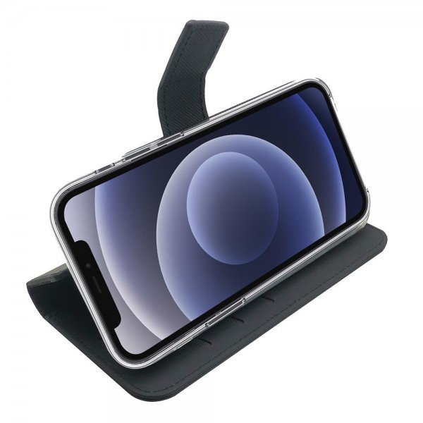 Celly iPhone 12 Pro Max Fodral Wally Wallet Case Musta