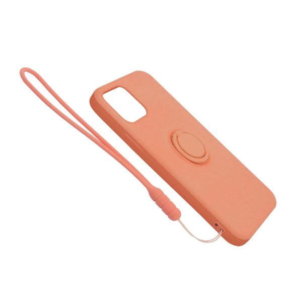 iPhone 12 Pro Max Silikonikuori sormipidikkeellä Oranssi