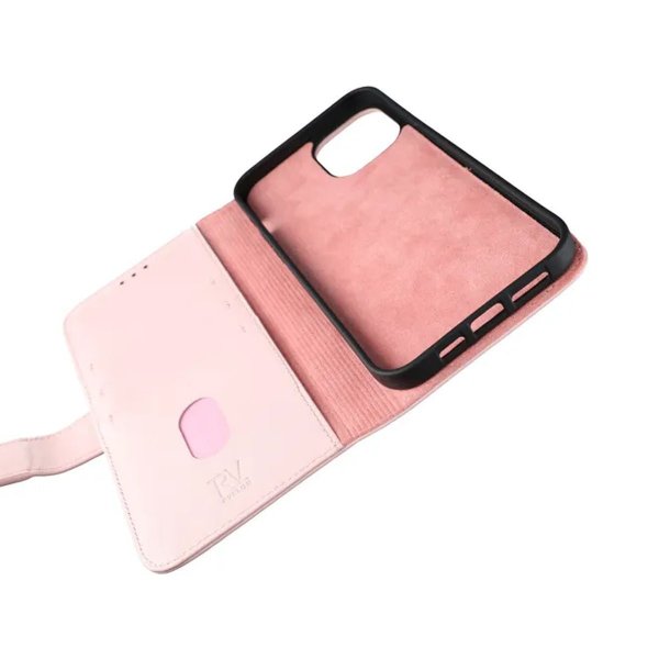 Rvelon iPhone 12 Pro Max -suojakotelo, aitoa nahkaa, ruusu