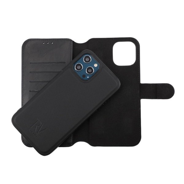 Rvelon iPhone 12 Pro Max -suojakotelo, magneettinen, irrotettava kuori, musta