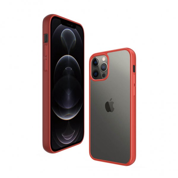 PanzerGlass iPhone 12 Pro Max ClearCase Color Mandarin Red -kuori