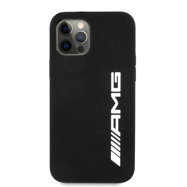 AMG iPhone 12 Pro Max -kuori Liquid Silicone, musta