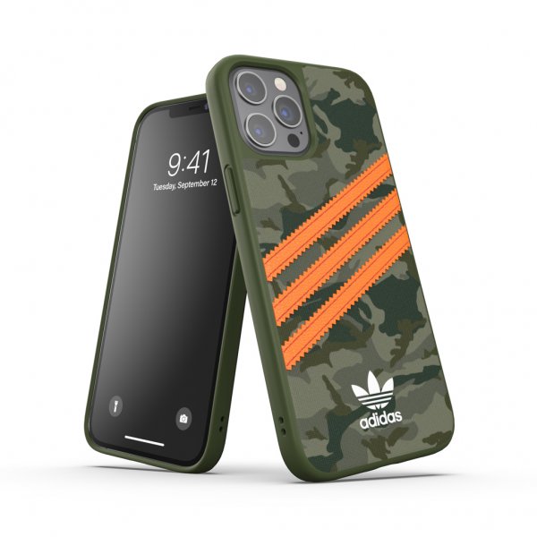 Adidas iPhone 12 Pro Max -kuoret, muotoiltu, PU Camo/Signal Orange