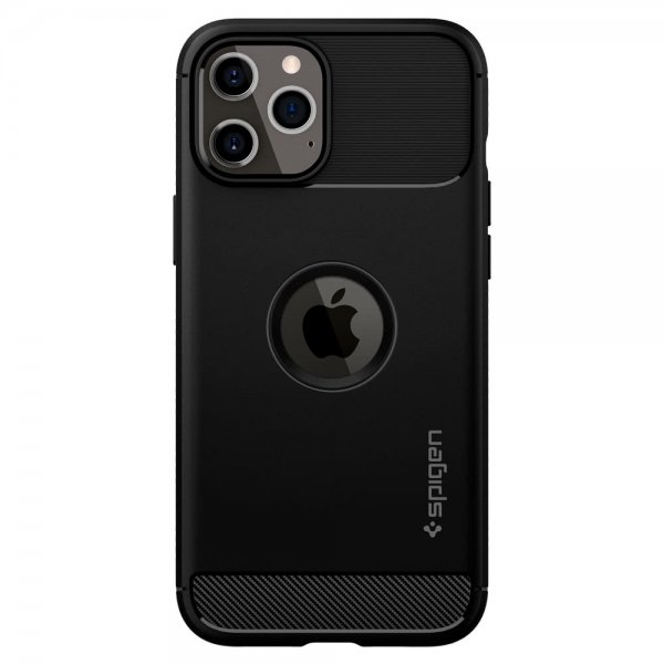 Spigen iPhone 12 Pro Max -kuori, Rugged Armor, mattamusta