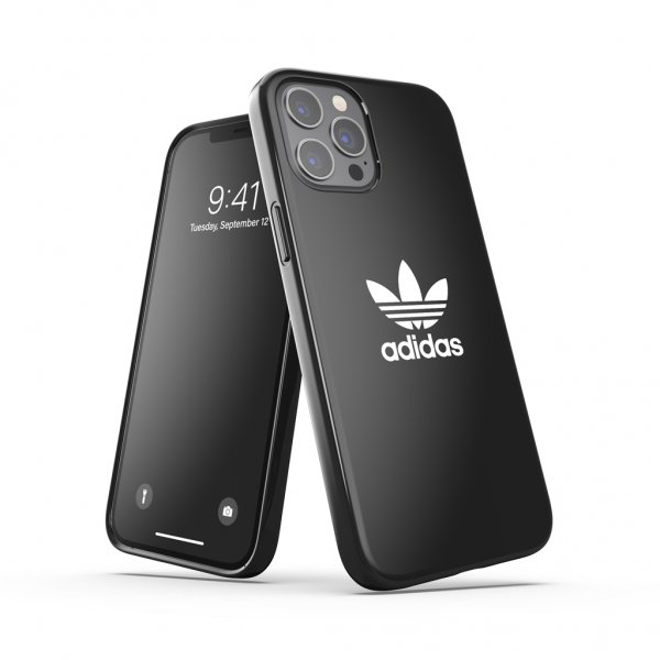 Adidas iPhone 12 Pro Max -kuori, Snap Case, Trefoil, musta