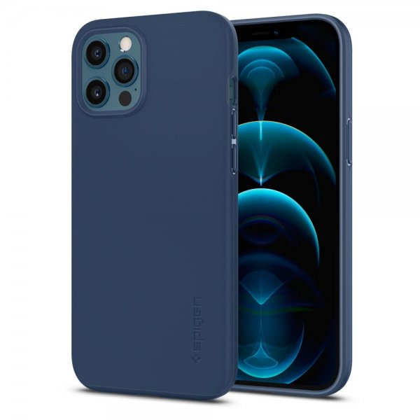 Spigen iPhone 12 Pro Max Kuori Thin Fit Deep Blue