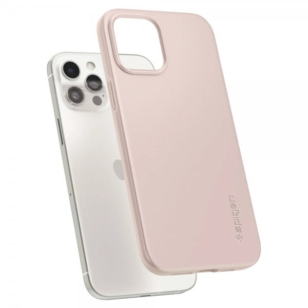 Spigen iPhone 12 Pro Max Kuori Thin Fit Pink Sand
