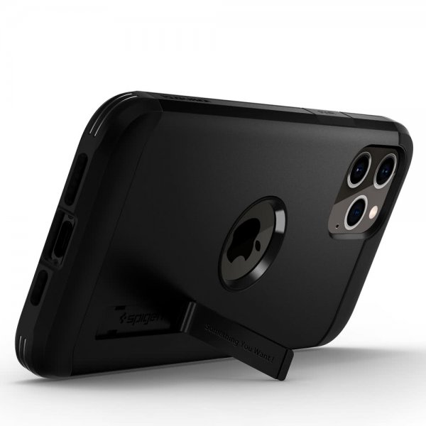 Spigen iPhone 12 Pro Max -suojakuori, Tough Armor, musta