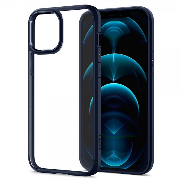 Spigen iPhone 12 Pro Max -suojakuori Ultra Hybrid Navy Blue
