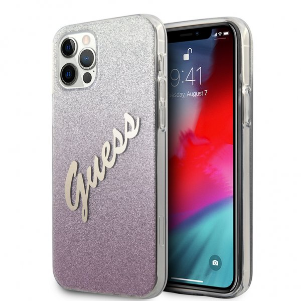 Guess iPhone 12 Pro Max -kuoret Vintage Gradient Rosa