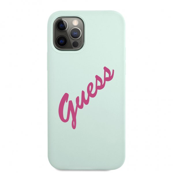 Guess iPhone 12 Pro Max -kuoret Vintage Silicone Vaaleansininen