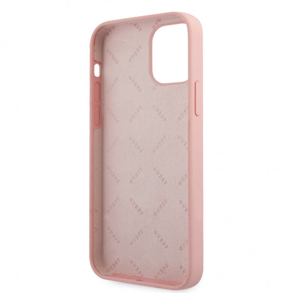 Guess iPhone 12 Pro Max Kuori Vintage Silicone Pink