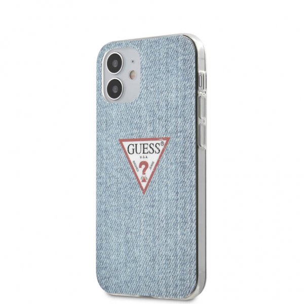 Guess iPhone 12 Mini Kuori Denim Triangle Vaaleansininen