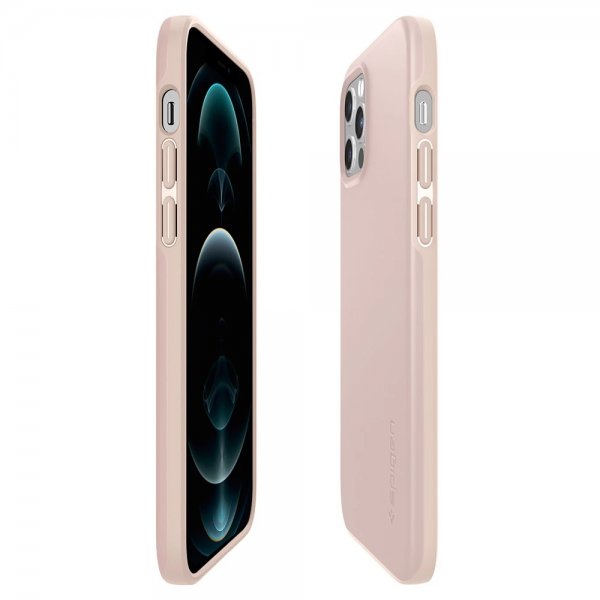 Spigen iPhone 12 Thin Fit -kuori, Pink Sand
