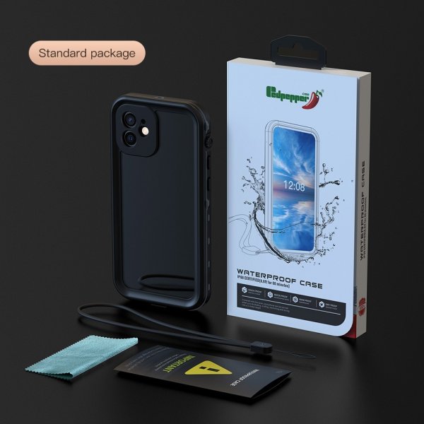Redpepper iPhone 12 -kuori vedenkestävä IP68 musta