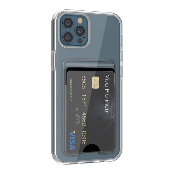Rvelon iPhone 12/iPhone 12 Pro Kuoret Korttipidike Läpinäkyvä