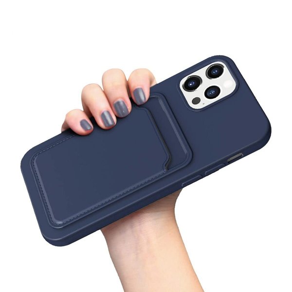 iPhone 12/iPhone 12 Pro Kuoret Korttipidike Sininen