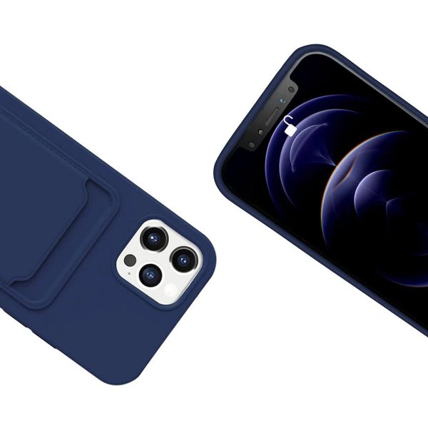 iPhone 12/iPhone 12 Pro Kuoret Korttipidike Sininen