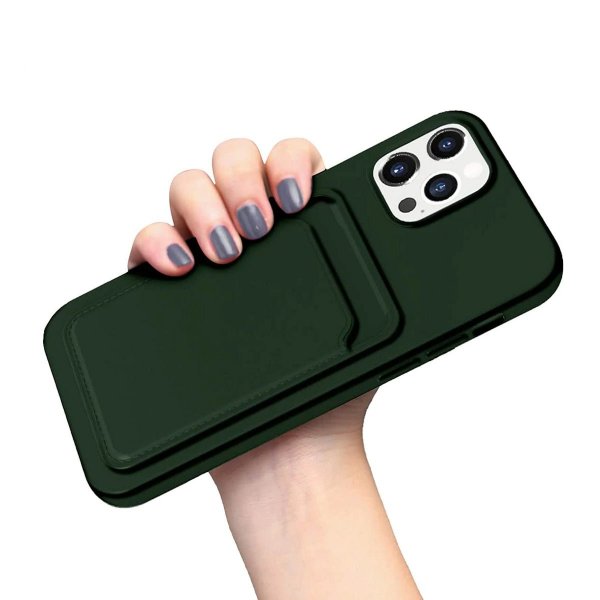 iPhone 12/iPhone 12 Pro Kuoret Korttipidike Vihreä