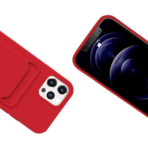 iPhone 12/iPhone 12 Pro Kuoret Korttipidike Punainen
