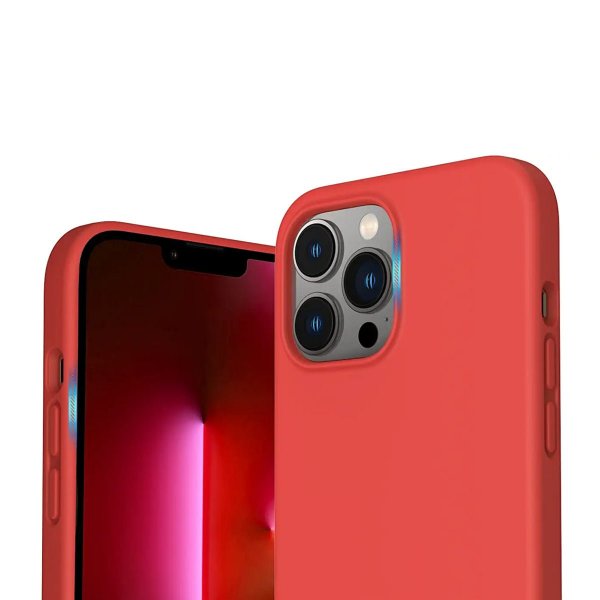 Rvelon iPhone 12/iPhone 12 Pro -kuori silikoni vaaleanpunainen