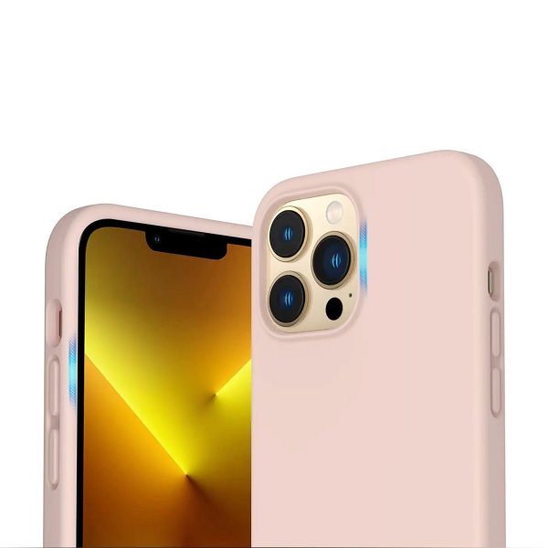 Rvelon iPhone 12/iPhone 12 Pro Silikonikuori Hiekanvaaleanpunainen