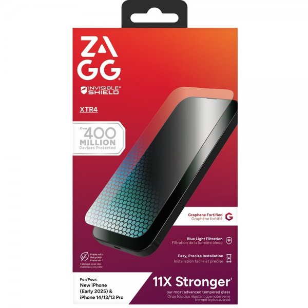 ZAGG InvisibleShield iPhone 13/13 Pro/14/16e/17e -näytönsuoja Glass XTR4