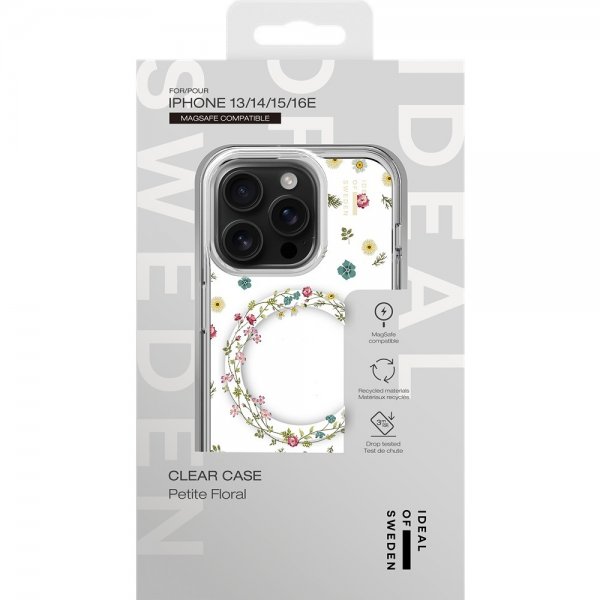 Ideal of Sweden iPhone 13/14/15/16e/17e -kuori Clear Case MagSafe Petite Floral