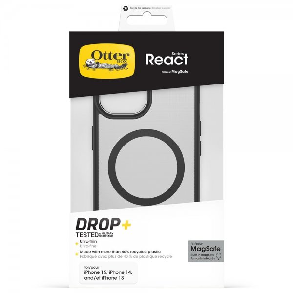 Otterbox iPhone 13/14/15/16/17 Kuori React MagSafe Black Crystal