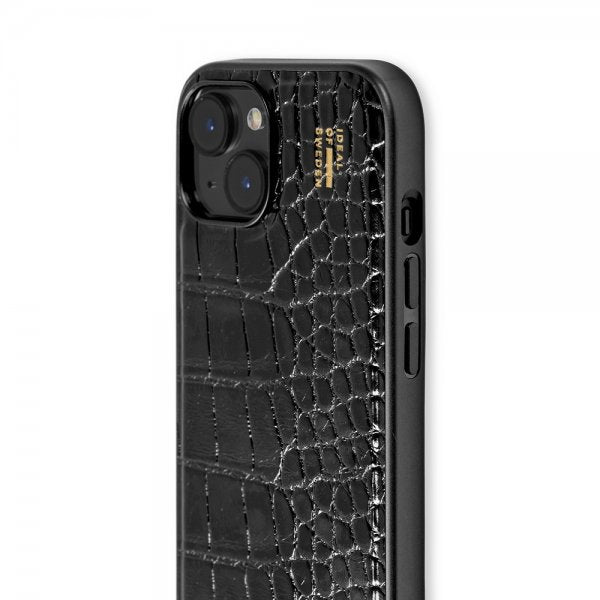 Ideal of Sweden iPhone 13/14/15/16e/17e Kuori Veganaani Nahkakuori MagSafe Musta Krokotiili