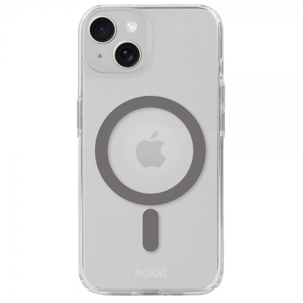 holdit iPhone 13/14/15 Kuori MagSafe Case Space Gray Läpinäkyvä