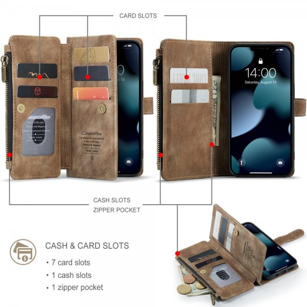 CaseMe iPhone 13 -kotelo C30 Series Ruskea