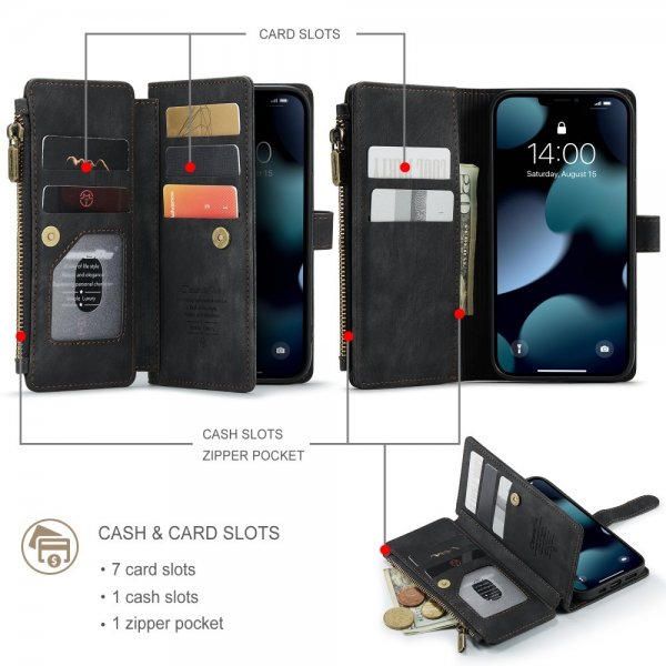 CaseMe iPhone 13 -suojakuori, C30 Series, musta