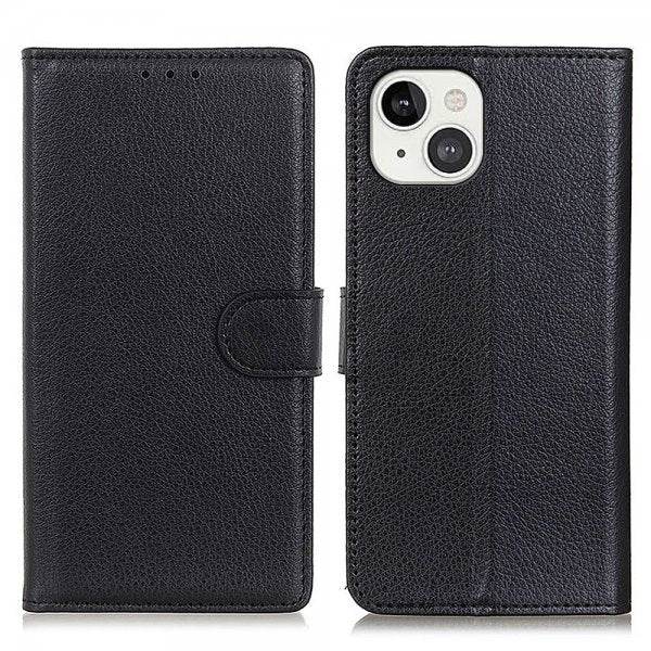 Nordic Covers iPhone 13 -kuoret, Litchi Raven Black