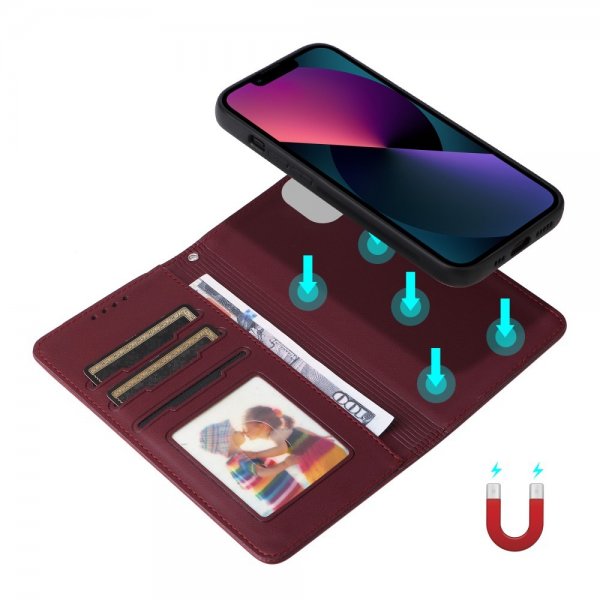 Betopnice iPhone 13 -suojakuori irrotettavalla kuorella 005, punainen