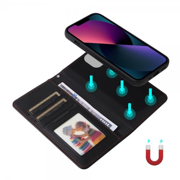 Betopnice iPhone 13 -kotelo irrotettavalla kuorella 005 musta