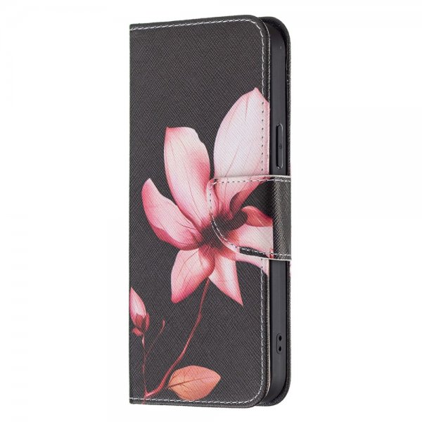 iPhone 13 Pro -suojakotelo, jossa vaaleanpunainen lootuskuvio