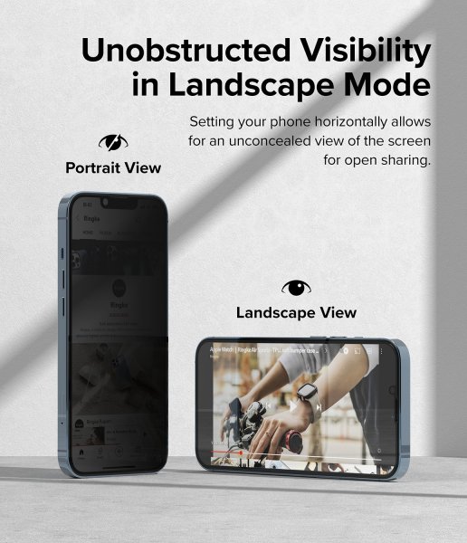 Ringke iPhone 13/iPhone 13 Pro/iPhone 14 -näytönsuoja Privacy Glass